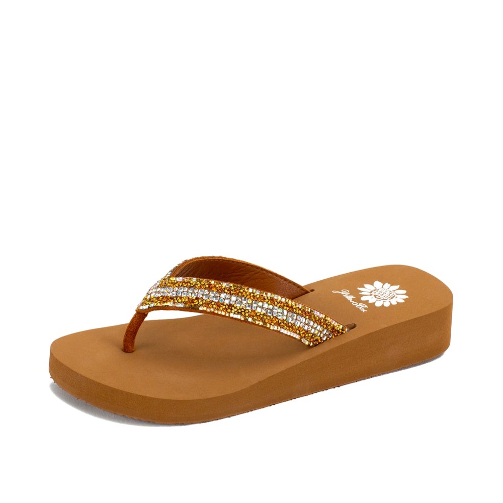 Yellow box Jenifer Flip Flop Sandal color Tan medium width